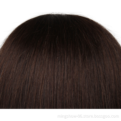 12" Dark brown color with 100% human hair  styling mannequin head salon training head